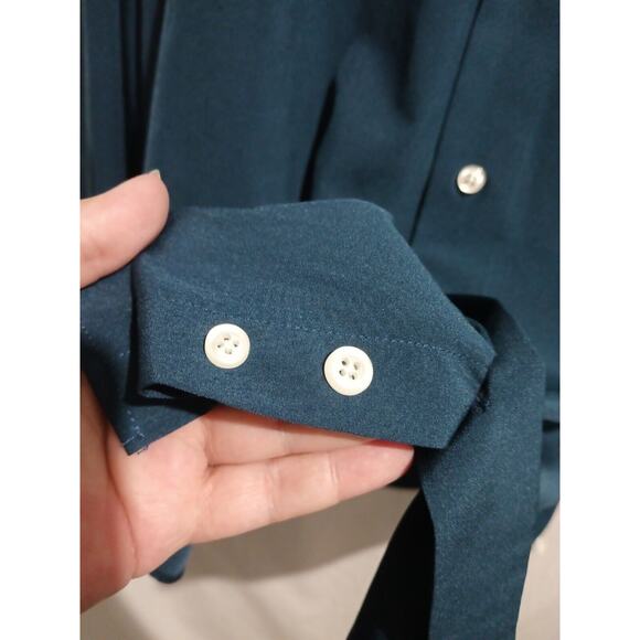 Kilburne & Finch Size 19 34/35 Long Sleeve Teal Button Up Dress Shirt - Picture 4 of 9